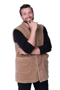  MEN VEST WOOL CAMEL  