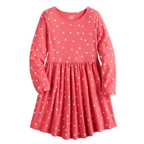 kohls Toddler Boy Jumping Beans Long Sleeve Skater Dress HEART CORAL