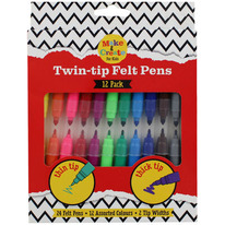 Theworks Twin-tip Felt Pens: Pack of 12