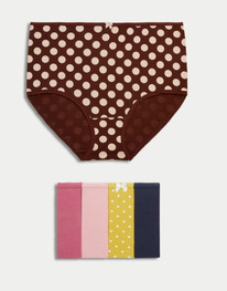 marksandspencer 5pk Cotton Rich Lycra� Full Briefs Antique Rose