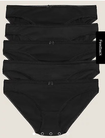 marksandspencer 5pk Cotton Lycra� Bikini Knickers Black