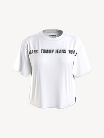 TH PRINTED TAPE LOGO T-SHIRT White