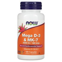 NOW Foods, Mega D-3  MK-7, 120 