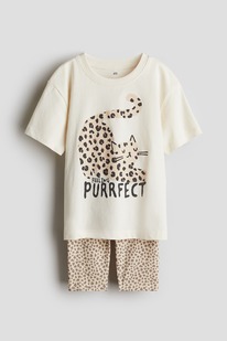 hm 2-teiliges Set mit Print Cremefarben/Feeling Purrfect