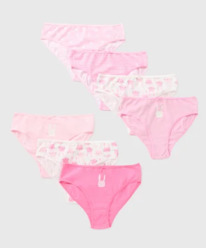 Matalan �����/ 7 Pack Pink Bunny Briefs (1-11yrs)