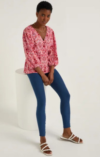 Matalan Blue Denim Look Ankle Length Leggings