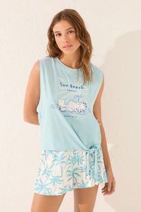 Womensecret Pijama corto Garfield verde