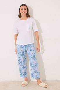 Womensecret Pijama Capri 100% algodn estampado flores
