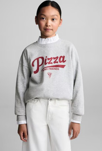 Mangooutlet Sudadera algodn estampada Gris medio vigor