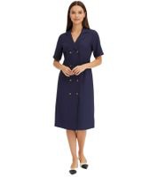 outlet46 elegantes Damen Midi-Kleid mit Reverskragen Herbst-Kleid Langarm-Kleid