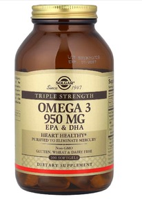 Solgar, �����-3, ��� � ���, ������� ����, 950 ��, 100 ������