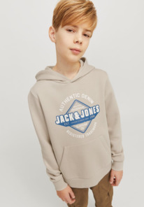 Sportsdirect Jack and Jones Kids Logo Hoodie Moonbeam