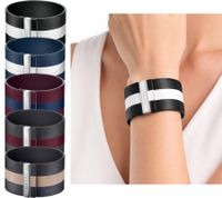 outlet46 Trendiges Calvin Klein Damen Echtleder-Armband mit breitem Kontraststre