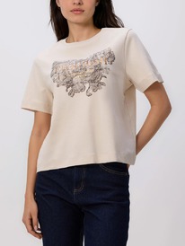 reserved T-Shirt aus Baumwolle mit Aufdruck