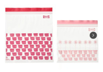 ikea ISTAD Beutel, wiederverschliebar, gemustert rot/rosa, 2.5/1.2 l