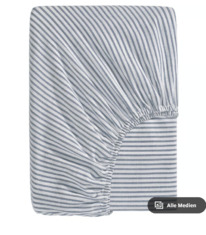 ikea SOLFIBBLA Spannbettlaken,Wei blau/Streifen