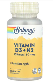 Solaray, �������� D3 � K2, ��� ���, 60 ������������ ������