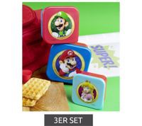 outlet46 3er Set SUPER MARIO Brotdose mit detailreichem SUPER MARIO Motiv Lunchb