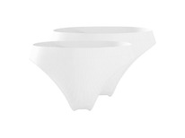 lidl Damen Gerippte Minislips, 2 Stck Wei