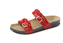 christmann Dr. Feet Lack-Rindleder-Pantolette, rot